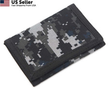 RFID Trifold Canvas Outdoor Sports Wallet for Kids - Front Pocket Gray