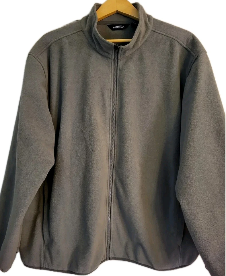 Lands End men's XXL mock neck full zip outdoor Gray Soft Cozy jacket W/pockets - Image 2 of 4