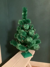 Vintage Christmas KIRK PERMA FLOSS Tree 2' Green Branches with Mercury Garland