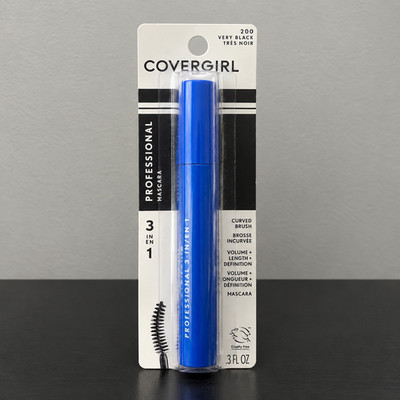CoverGirl Professional 3-in-1 Mascara Curved Brush, (VERY Black 200 0.3 fl oz)