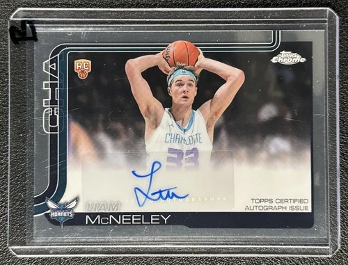 LIAM MCNEELEY 2025-26 TOPPS CHROME #TCAR-LM ROOKIE AUTO RC HORNETS B