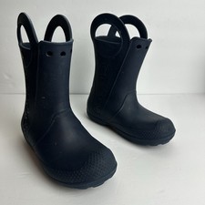 Crocs Handle It Rain Boots Little Kid's Size 2 Shoes Navy Waterproof Lightweight