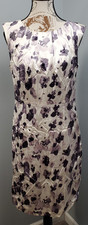 Ann Taylor Sheath Dress Womens 8 Multi Floral Silk Blend Stretch Lined Back Zip