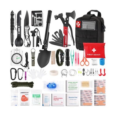 Survival Kit 256 in 1, First Aid Kit Survival Gear Tools Trauma Kit with Moll...