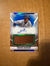 2025 Topps Pro Debut - Adrian Santana - Blue Auto Jumbo Relic #d /150