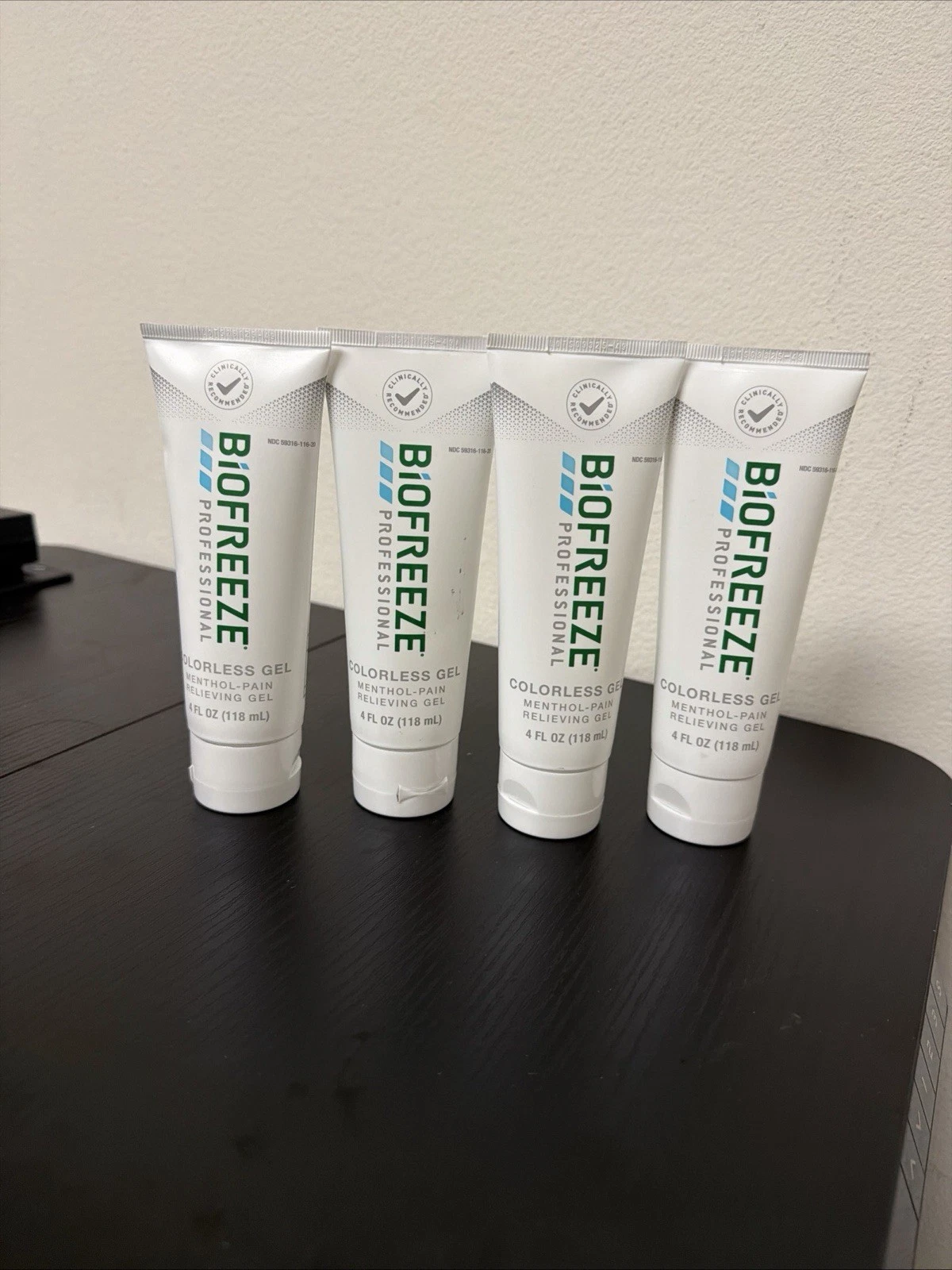 4 Pck Biofreeze *Professional* Gel Menthol Pain Relief Colorless 4oz Exp 07/28 image 1
