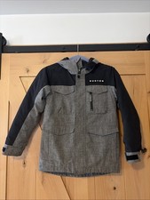 Burton Youth Boys XS 6/7 Winter Ski Snowboard Insulated Jacket Grey Black