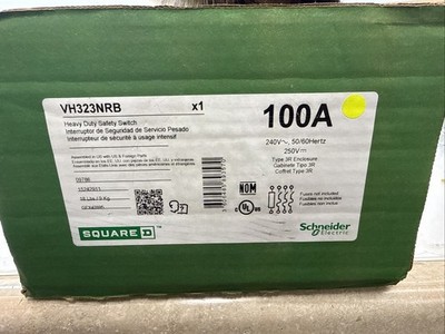 Square D VH323NRB Disconnect 240V ACV 100A Fusible Factory Sealed