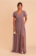 Birdy Grey Hannah Bridesmaid Dress XS Dark Mauve Maxi Gown NWT