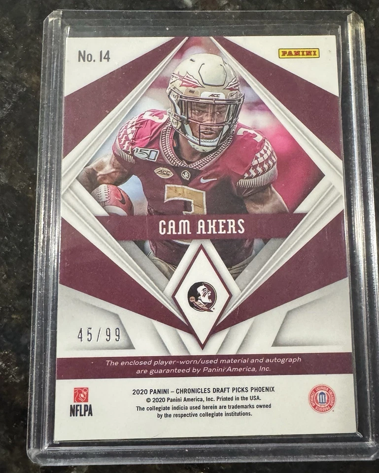 2020 Panini Chronicles  Cam Akers Auto Patch /99 - Image 3 of 3
