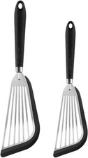 Stainless-Steel Slotted Flex Fish Turner, Set of 2, Kitchen Spatulas for Nonstic