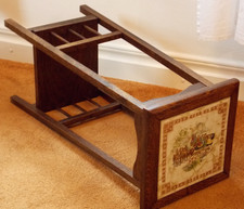 antik Blumensäule Ständer Postament Holz/Eiche Jugendstil Fliese Bild H65 France