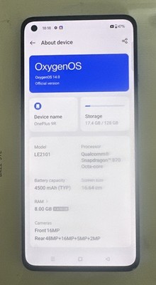 One Plus 9R 128GB Android Dual Sim 1+ Smartphone Top Zustand 