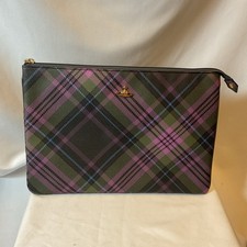 Vivienne Westwood Large Derby Clutch Bag / Pouch 14” X 9.5” Orb Lining, Leather