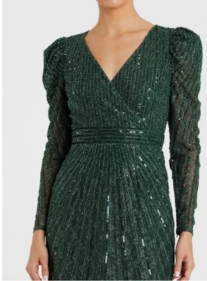 Mac Duggal Deep Green Beaded Lace Long Sleeve Sheath Midi Dress Size 4 $538 | eBay Mac Duggal Deep Green Beaded Lace Long Sleeve Sheath Midi Dress Size 4 $538 | eBay