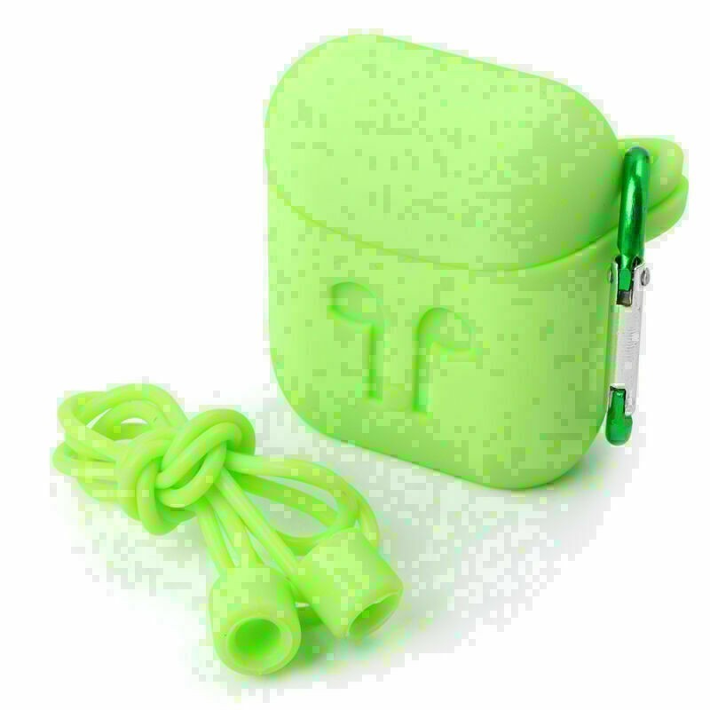 Silicone Shockproof Protective Cover Charging Case +Lanyard FIT Apple AirPods