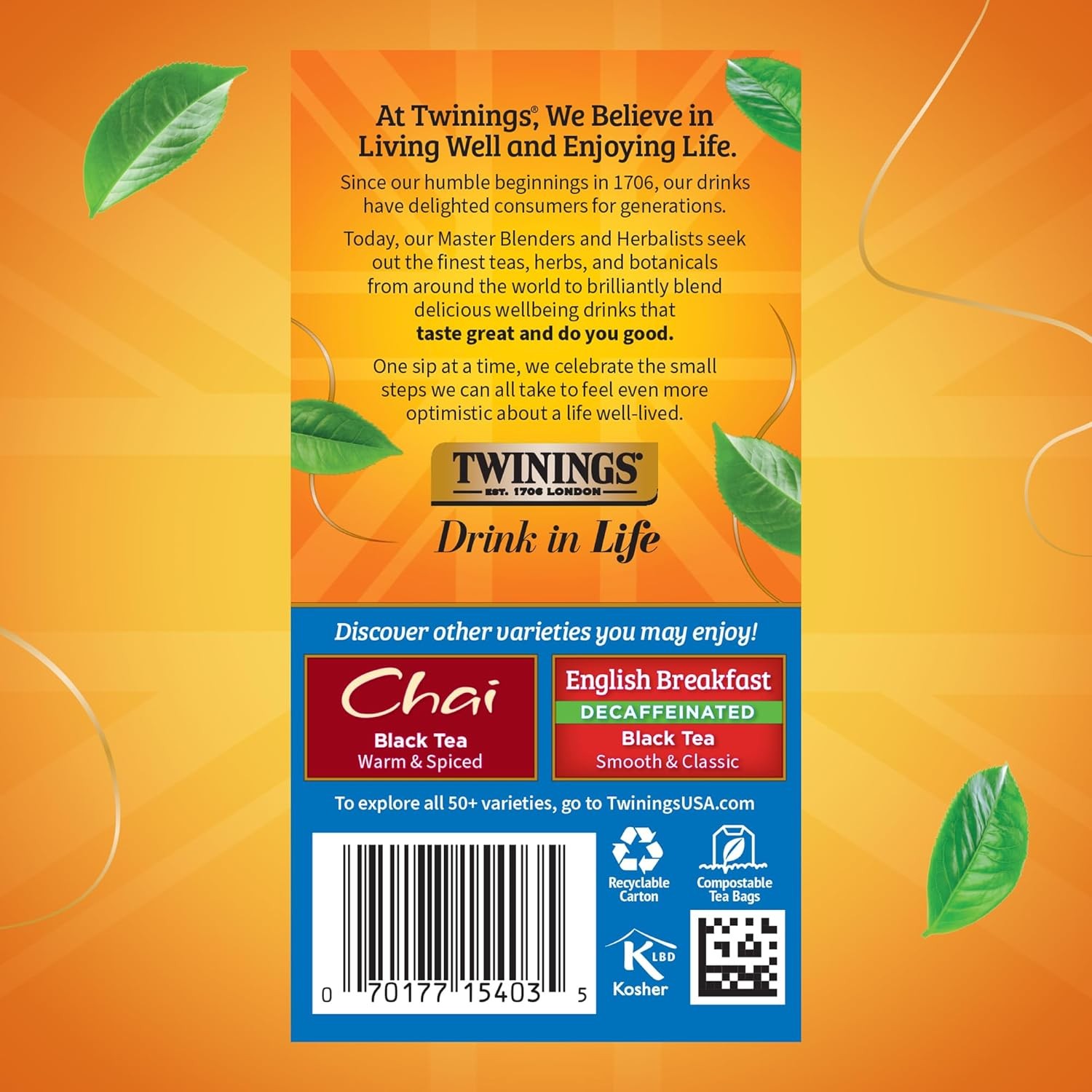 Twinings Black Tea Variety Pack 20 Count English Breakfast Earl Grey Lady Grey