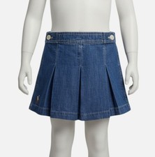 Polo Ralph Lauren Kids Girls Blue Pleated Denim Shorts Size 7
