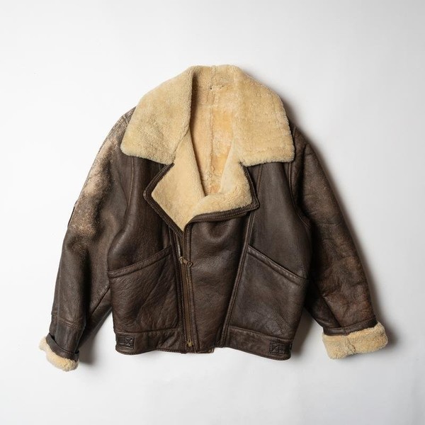 Men Avirex Jacket Brown Shearling 42 / XL / 50