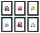 Cars Characters Childrens Bedroom Prints / Posters Birthday Gift A4 Unframed