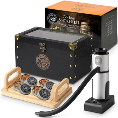 BOURBON&BARREL Cocktail Smoker Kit | Crafted with Walnut Wood | Whiskey Smoke...