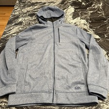 Quiksilver Dry Flight FZ Fleece Lined Hoodie Heather Navy Blue Size Medium