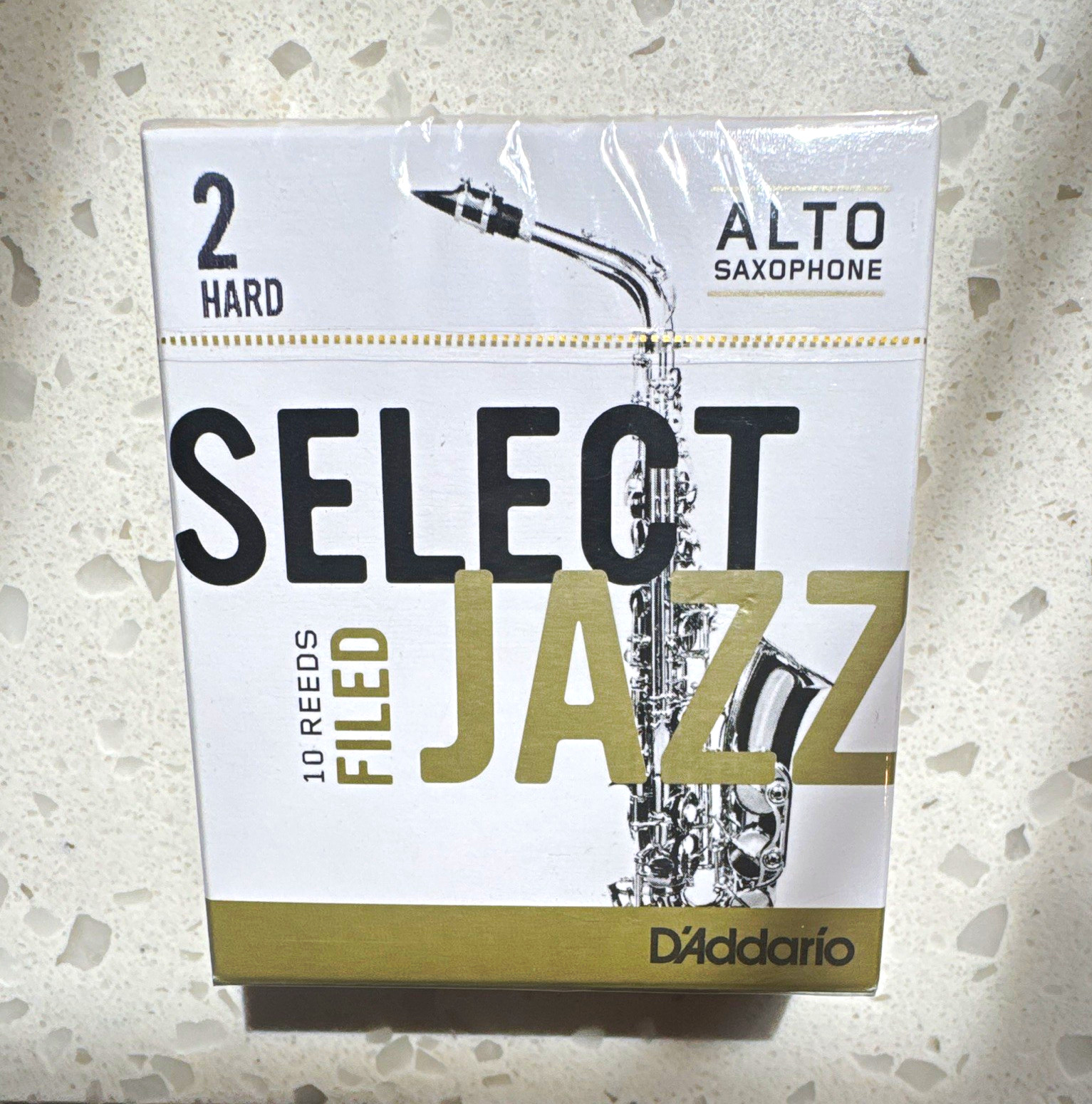 D'Addario Select Jazz Alto Sax Reeds Filed Strength 2 Hard Box of 10 Wood