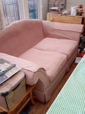 Coopers of Essex 1980s Pink Brocade Ultimate Luxury Two-Seater Sofa. Was £1800