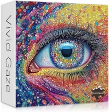 Impossible Puzzles for Adults 1000 Pieces, Colorful Eye Gemstone Art Puzzles Dif