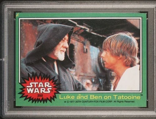 1977 Topps Star Wars Series 4 #250 Luke Skywalker & Ben Kenobi on Tatooine PSA 8 - Image 4 of 4