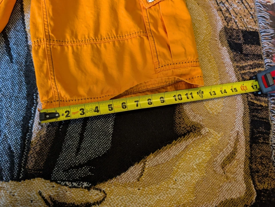 Coogi Cargo Shorts Mens 36 Orange Baggy Australia Patch Outdoor Streetwear - Image 4 of 4