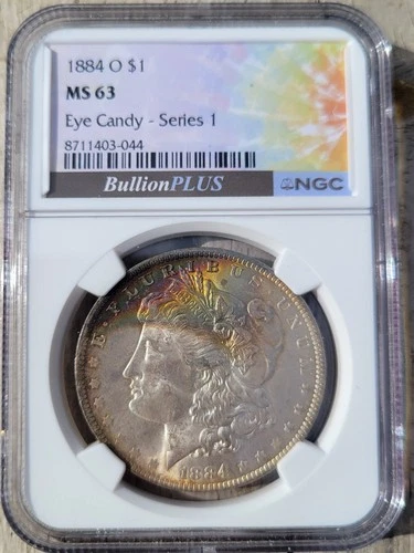 1884O Morgan Dollar NGC MS63 $1 Silver Coin New Orleans. very nice toning