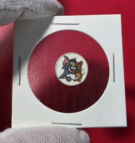 Tom & Jerry - 1 Gram .999 Fine Pure Silver Colorized Mini Round Bar Coin Ingot