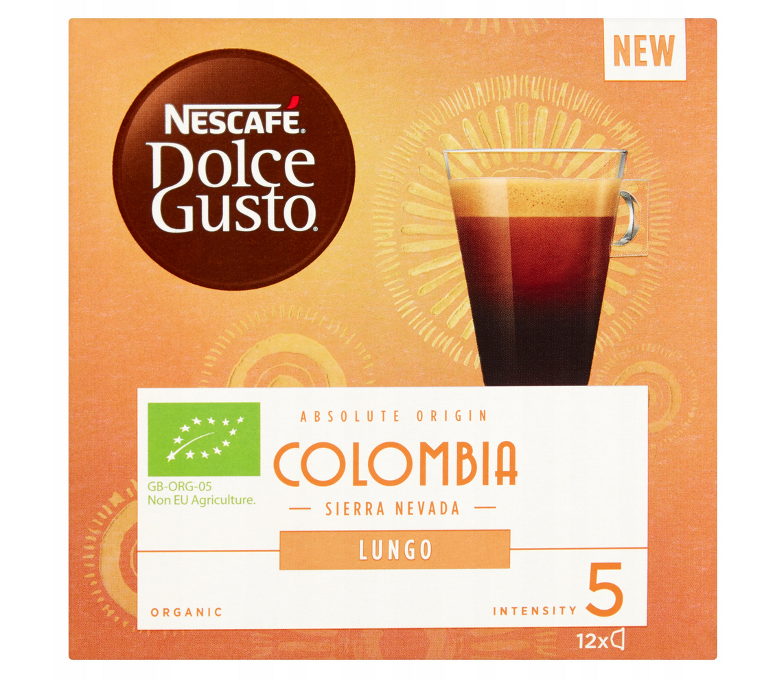 NESCAFE DOLCE GUSTO CAPSULES - COLOMBIA LUNGO - 12 PODS = 12