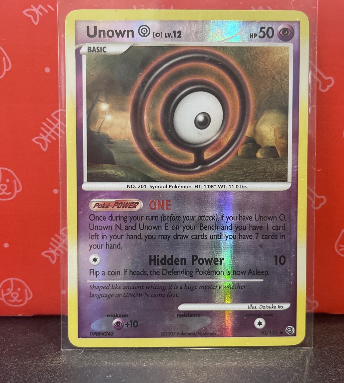Pokemon Card - Unown O 70/132 - Secret Wonders - Reverse Holo