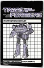 G1 Transformers Shockwave Instruction Booklet Hasbro 1985 *Production Error*