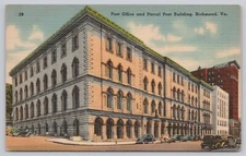 Post Office And Parcel Post Building Richmond Virginia VA Linen Postcard