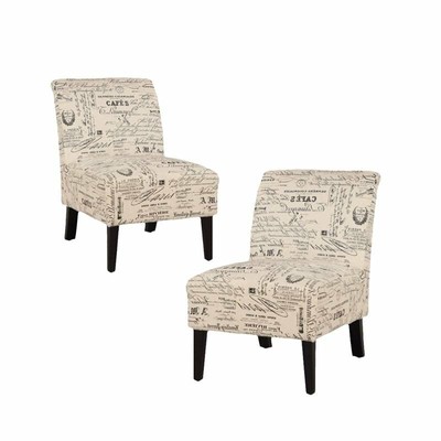 Set of 2 Accent Chairs in Script 684357161111 | eBay
