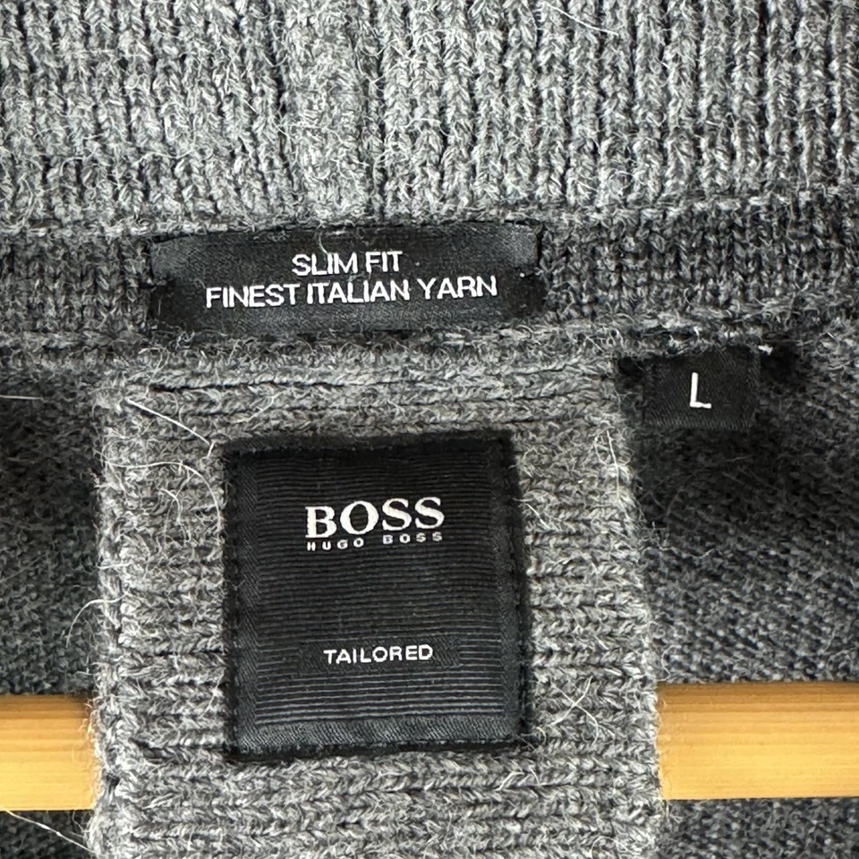Cárdigan de lana Hugo Boss vintage para hombre gris manga larga lujo talla L Foto 4 de 4