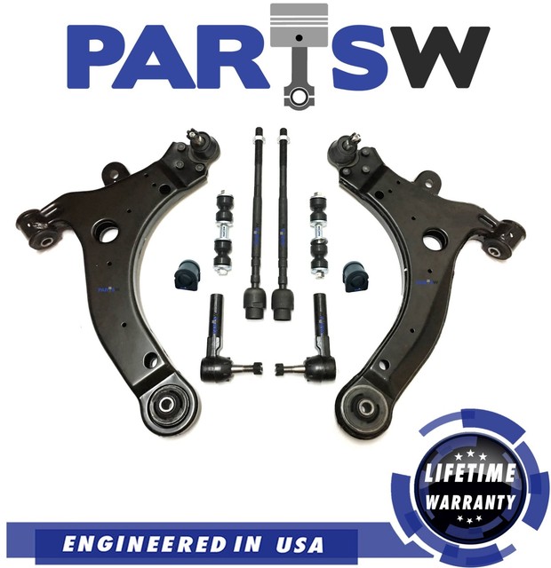 10 PC Suspension Kit for Buick Control Arms Inner & Outer Tie Rod Ends