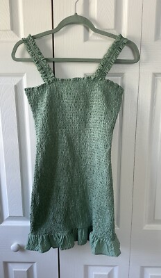 NWOT ZARA Green Ruffle Crinkle Mini Dress | eBay NWOT ZARA Green Ruffle Crinkle Mini Dress | eBay