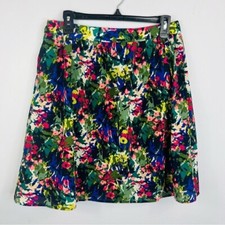 J. Crew Size 8 Pleated Floral A-Line Pockets Skirt TT10