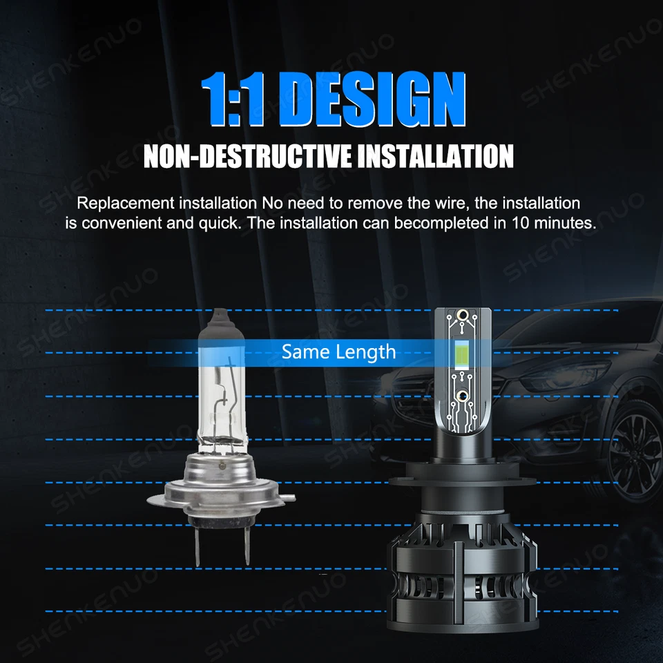 For Land Rover LR2 LR4 2010 2011 2012 2013 2014 2015 LED Headlight Fog Bulbs Kit - Image 3 of 4