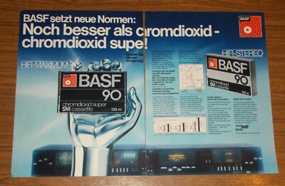 Seltene Werbung BASF D-5050 HiFi Receiver D 3035 chromdioxid super Cassette 1978
