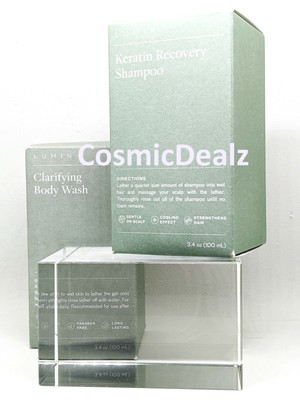Set Of Lumin Keratin Recovery Shampoo 3.4 Oz + Clarifying Body Wash 3.4 Oz NIB