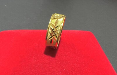 MOTO FLAT RING 24K ACCENT ＃16 24K Yellow Gold Flat Shape Unisex Design Ring | eBay