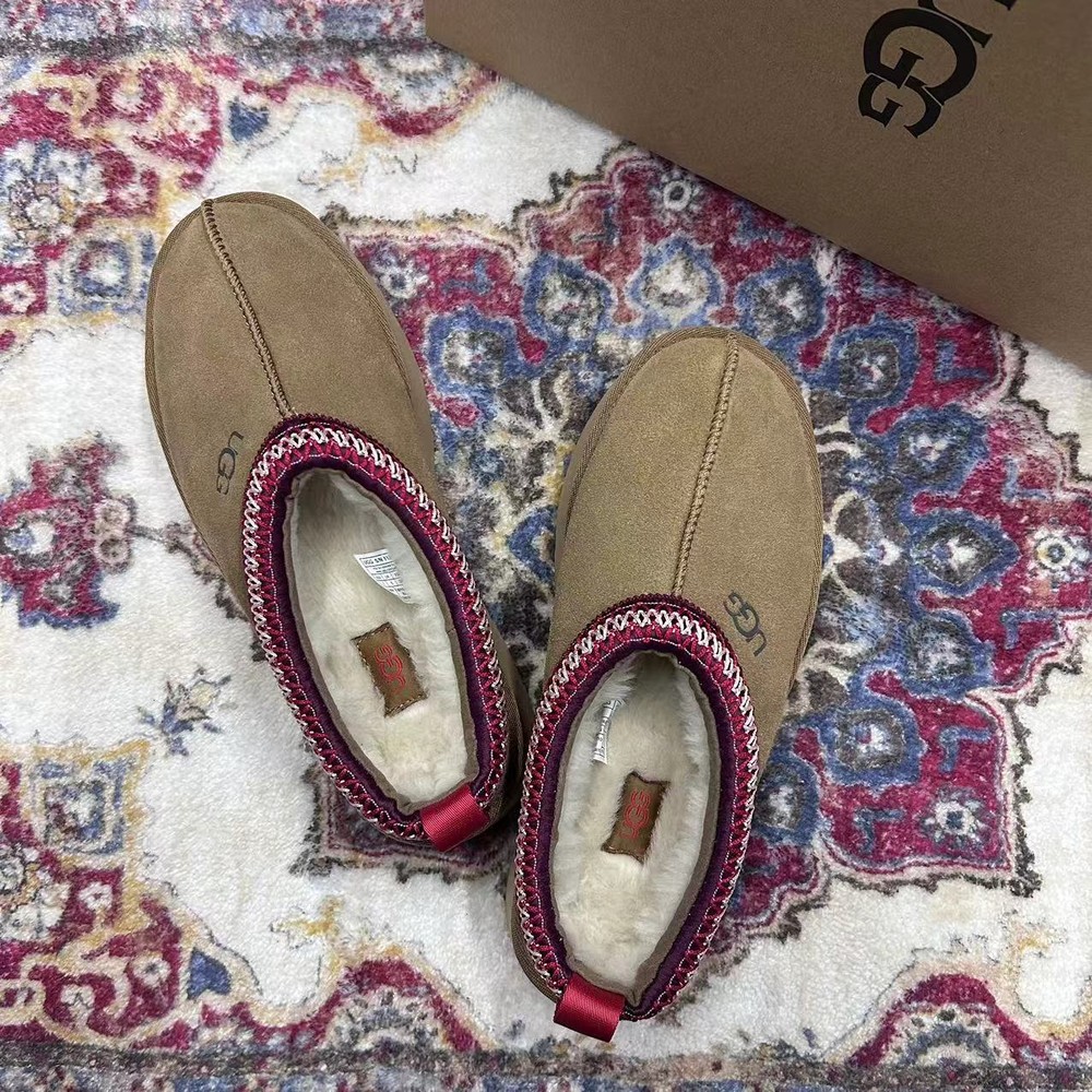 UGG Women's Tazz Chestnut Suede Leather Platform Women's Shoes Slippers US 6-11