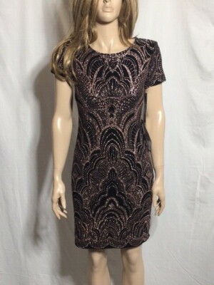 black glitter knit dress Windsor Gwendolyn Glitter Knit Bow-Back Mermaid Dress in Pink | Size: XL