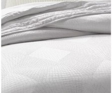 Hotel Collection Diamond Lattice Queen Duvet and Shams 3pc Set Fresh White