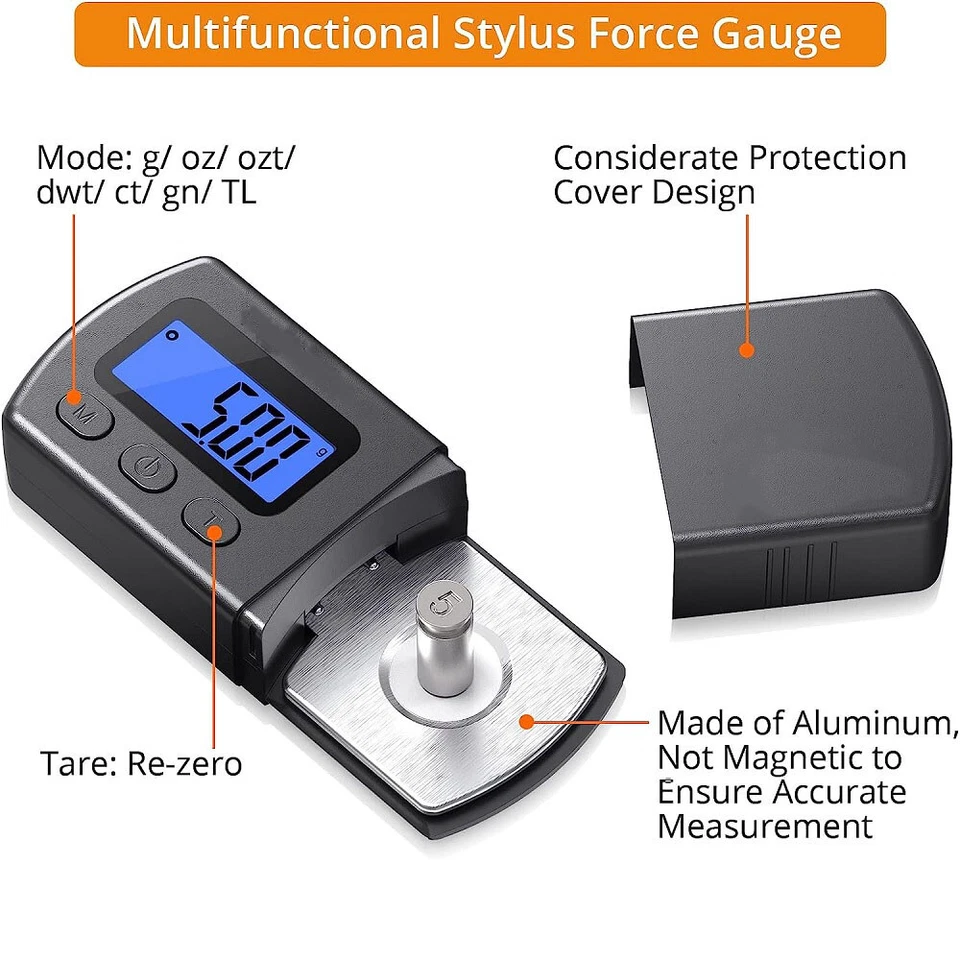 Gray Digital LCD Cartridge Scale Gauge 0.01g/5.00g Turntable Stylus Force Gauge - Image 4 of 4